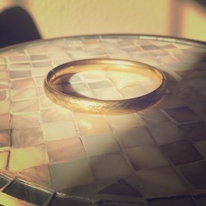 Stamped vintage gold bangle